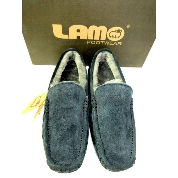 Lamo Men's Suede Boston Slip on Loafer Driving Moc Black Super Cozy NIB CM1244 - Picture 5 of 5